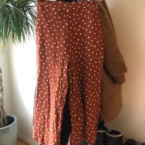 Madewell Terracotta Pants with Cream Dots